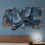 Vinilos Decorativos: Agujero de pared Batman Justicia 4