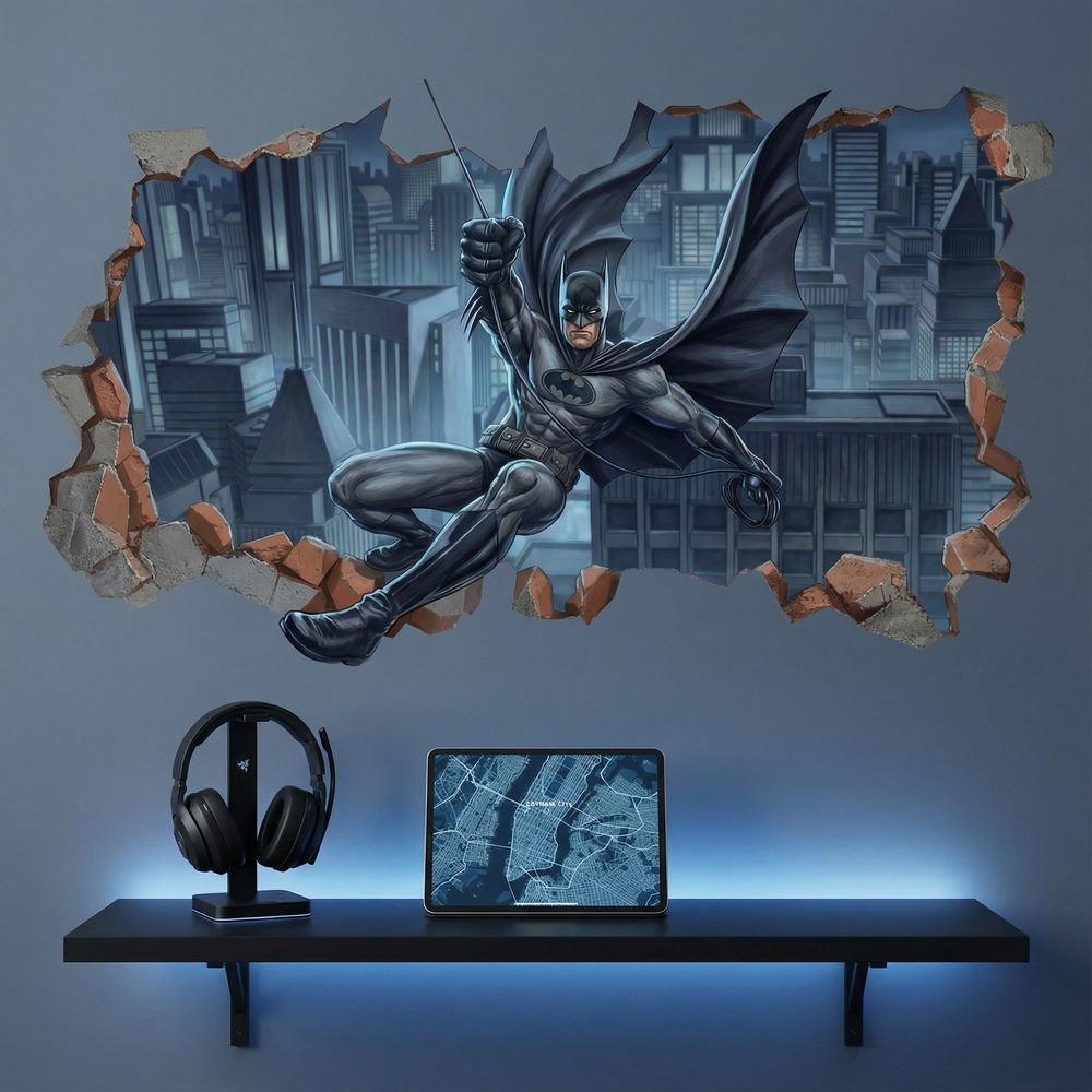 Vinilos Decorativos: Agujero de pared Batman Justicia