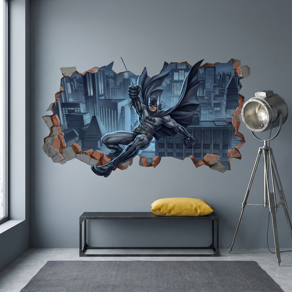 Vinilos Decorativos: Agujero de pared Batman Justicia