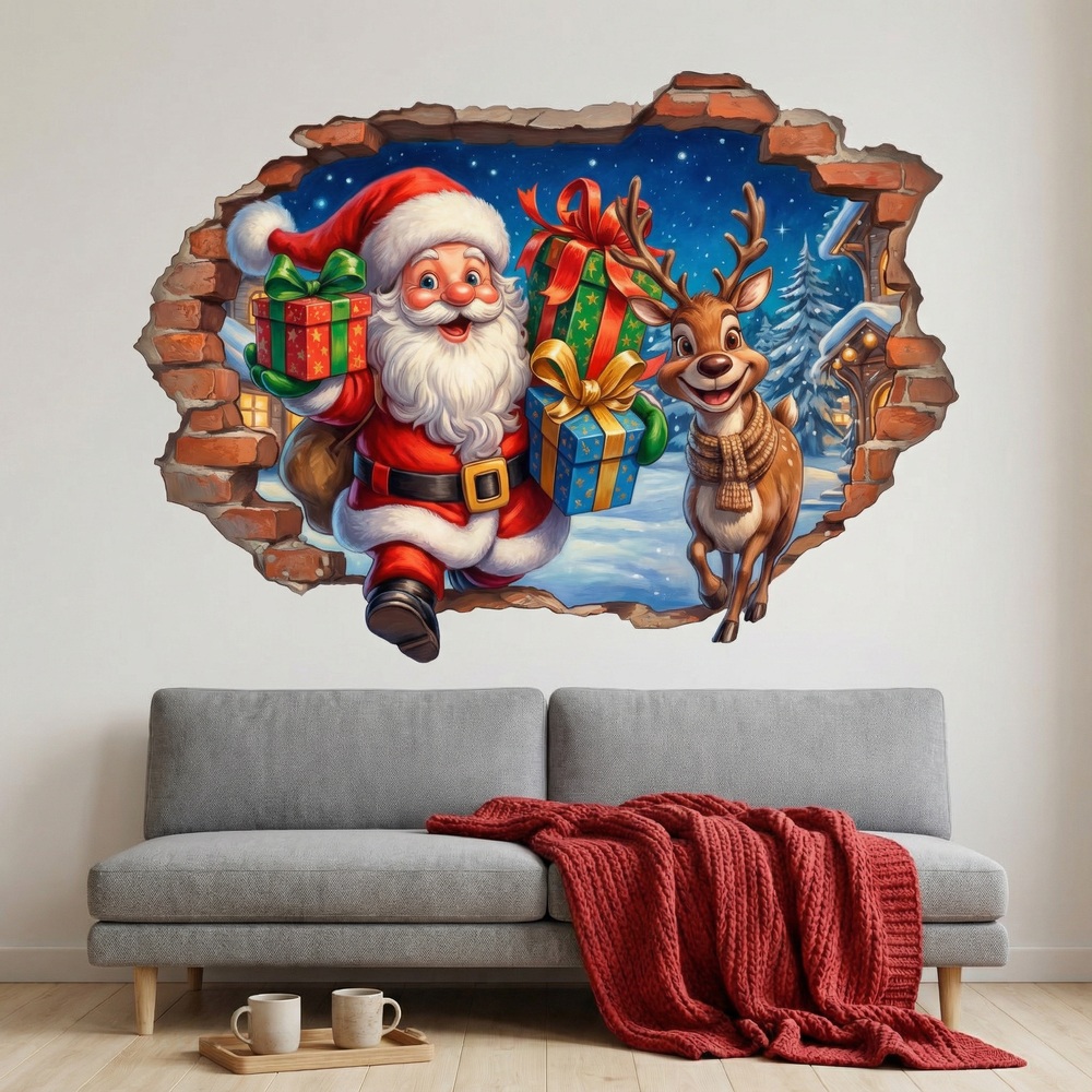 Vinilos Decorativos: Agujero de pared Magia de Navidad