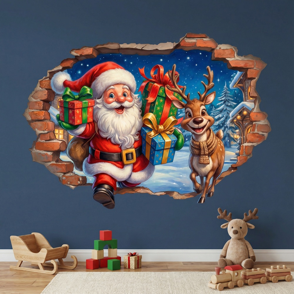 Vinilos Decorativos: Agujero de pared Magia de Navidad