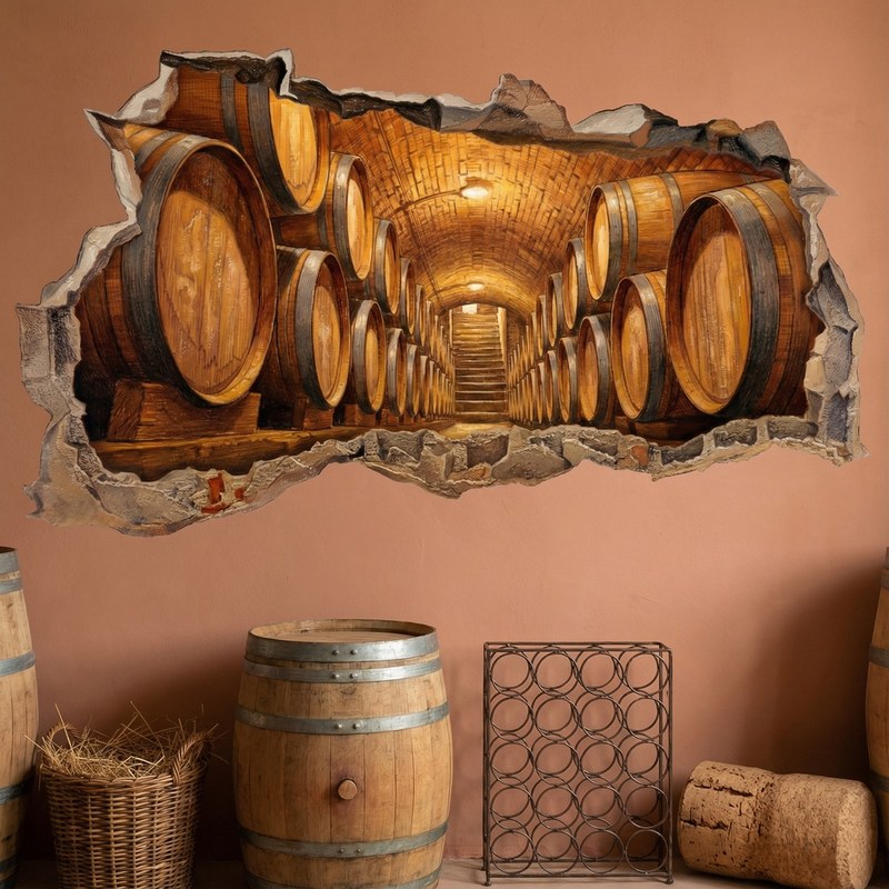 Agujero de Muro Bodega de Vino con Barricas 2/5