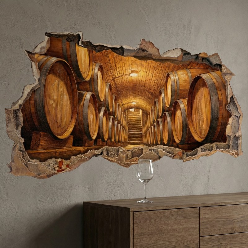 Agujero de Muro Bodega de Vino con Barricas 3/5