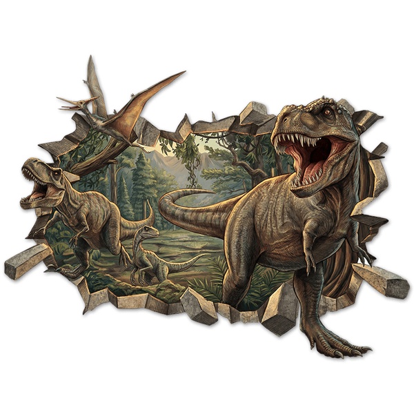 Vinilos Infantiles: Agujero de Muro Dinosaurios T-Rex