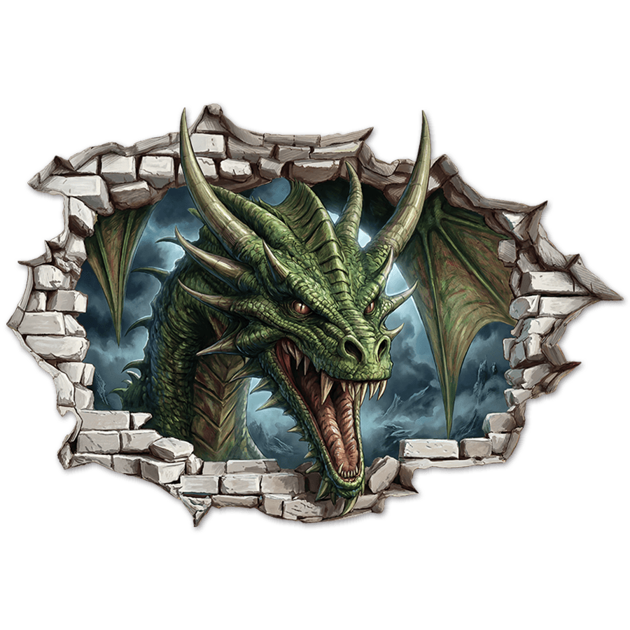 Vinilos Infantiles: Agujero de pared Velociraptor Acci&oacute;n