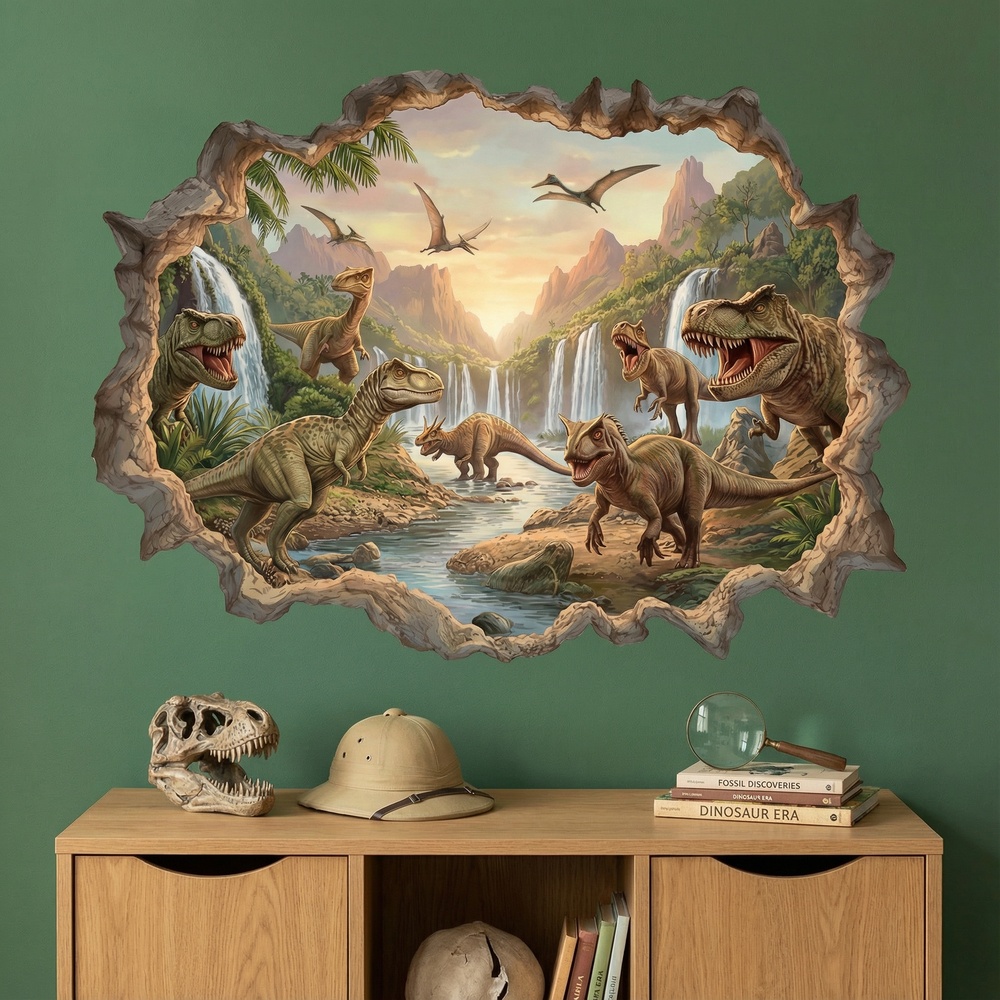 Vinilos Infantiles: Agujero de pared Reino Jur&aacute;sico