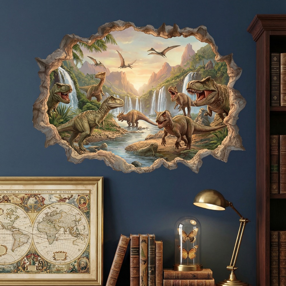 Vinilos Infantiles: Agujero de pared Reino Jur&aacute;sico