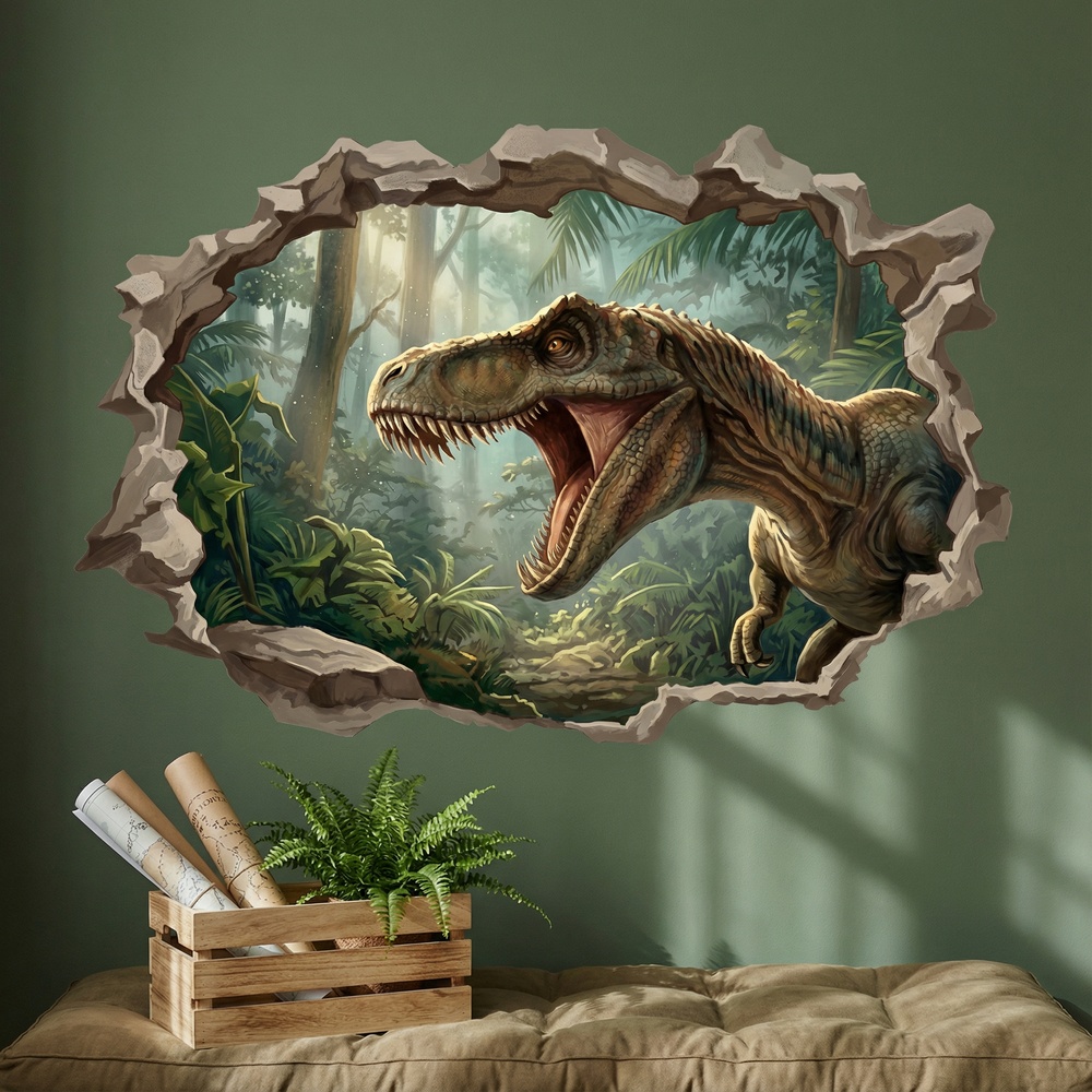 Vinilos Infantiles: Agujero de pared T-Rex Colosal
