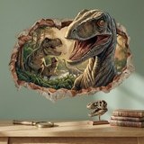 Vinilos Infantiles: Agujero de pared Dominio Jur&aacute;sico 3