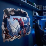 Vinilos Infantiles: Agujero de pared Spiderman Acci&oacute;n 5