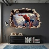 Vinilos Infantiles: Agujero de pared Spiderman Acci&oacute;n 6