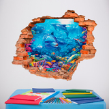 Vinilos Decorativos: Agujero delfines en las profundidades 4