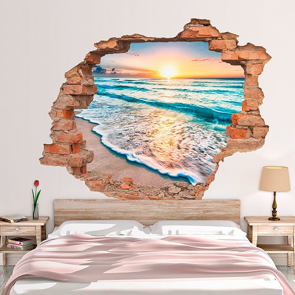 Vinilos Decorativos: Agujero Amanecer en la playa