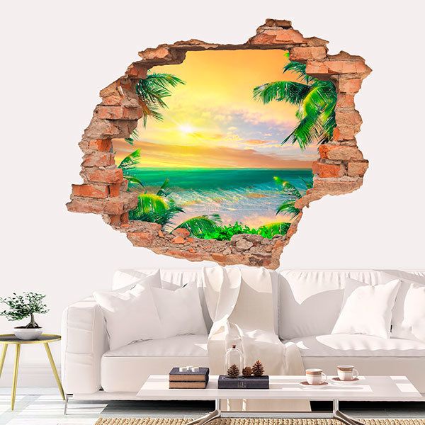 Vinilos Decorativos: Agujero Atardecer en el Caribe