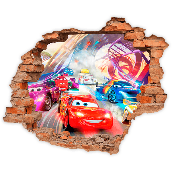 Vinilos Decorativos: Agujero Rayo McQueen en carrera