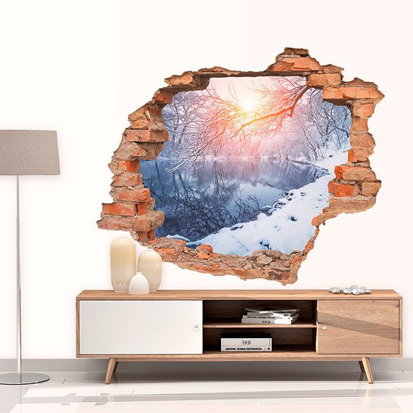 Vinilos Decorativos: Agujero Paisaje nevado