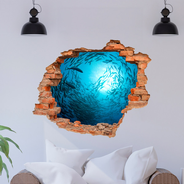 Vinilos Decorativos: Agujero Espiral de peces