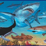 Vinilos Infantiles: Cenefa Tiburones 4