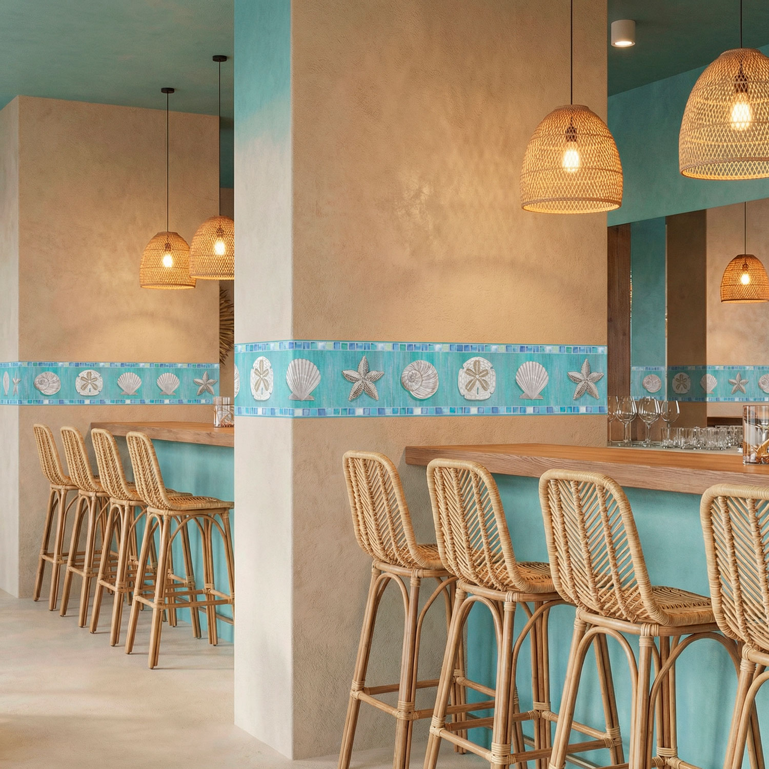 Vinilos Decorativos: Cenefa Conchas Marinas