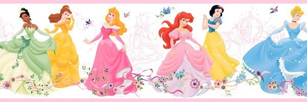 Vinilos Infantiles: Cenefas Princesas Disney bailando