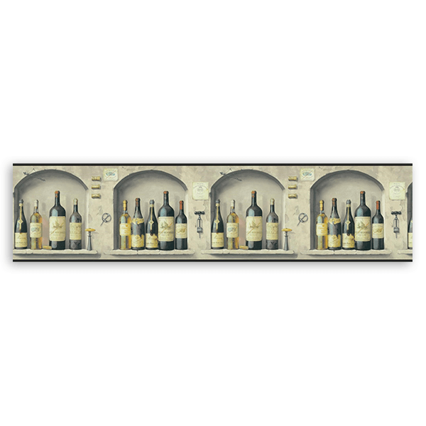 Vinilos Decorativos: Cenefa Botellas de Vino