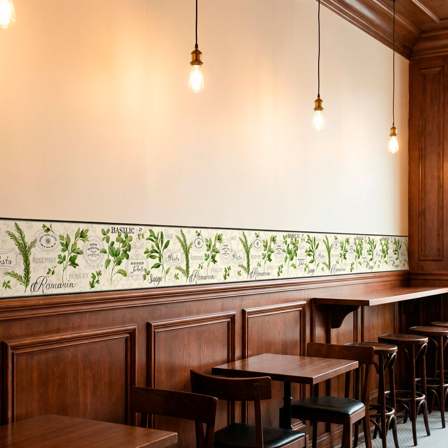 Vinilos Decorativos: Cenefa hierbas culinarias