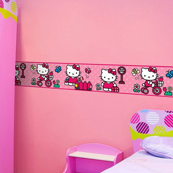 Vinilos Infantiles: Cenefa Hello Kitty 1