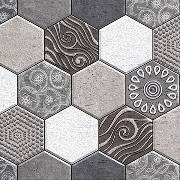 Vinilos Decorativos: Hexágonos tonos grises