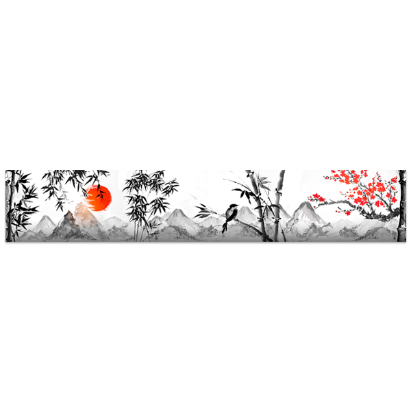 Vinilos Decorativos: Paisaje estilo japonés 0