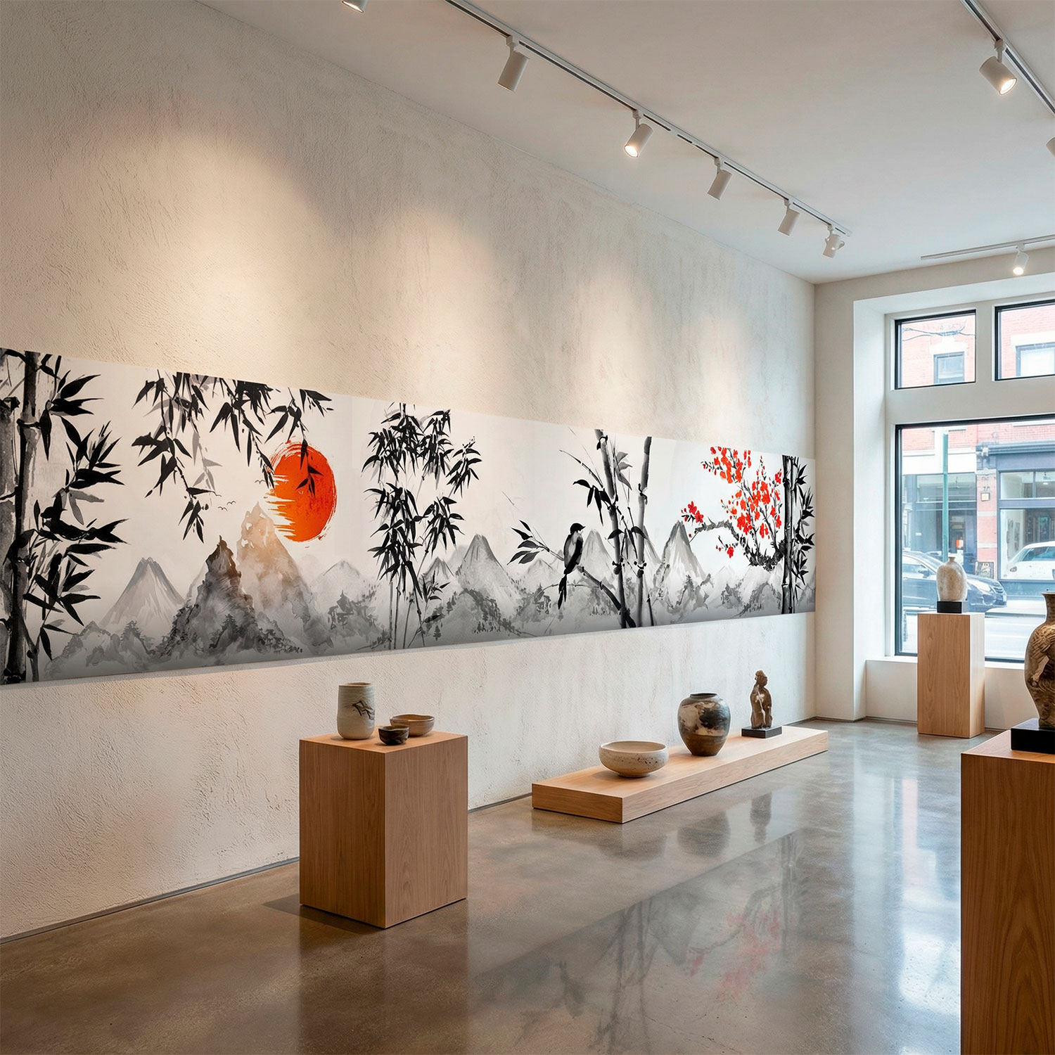 Vinilos Decorativos: Paisaje estilo japon&eacute;s