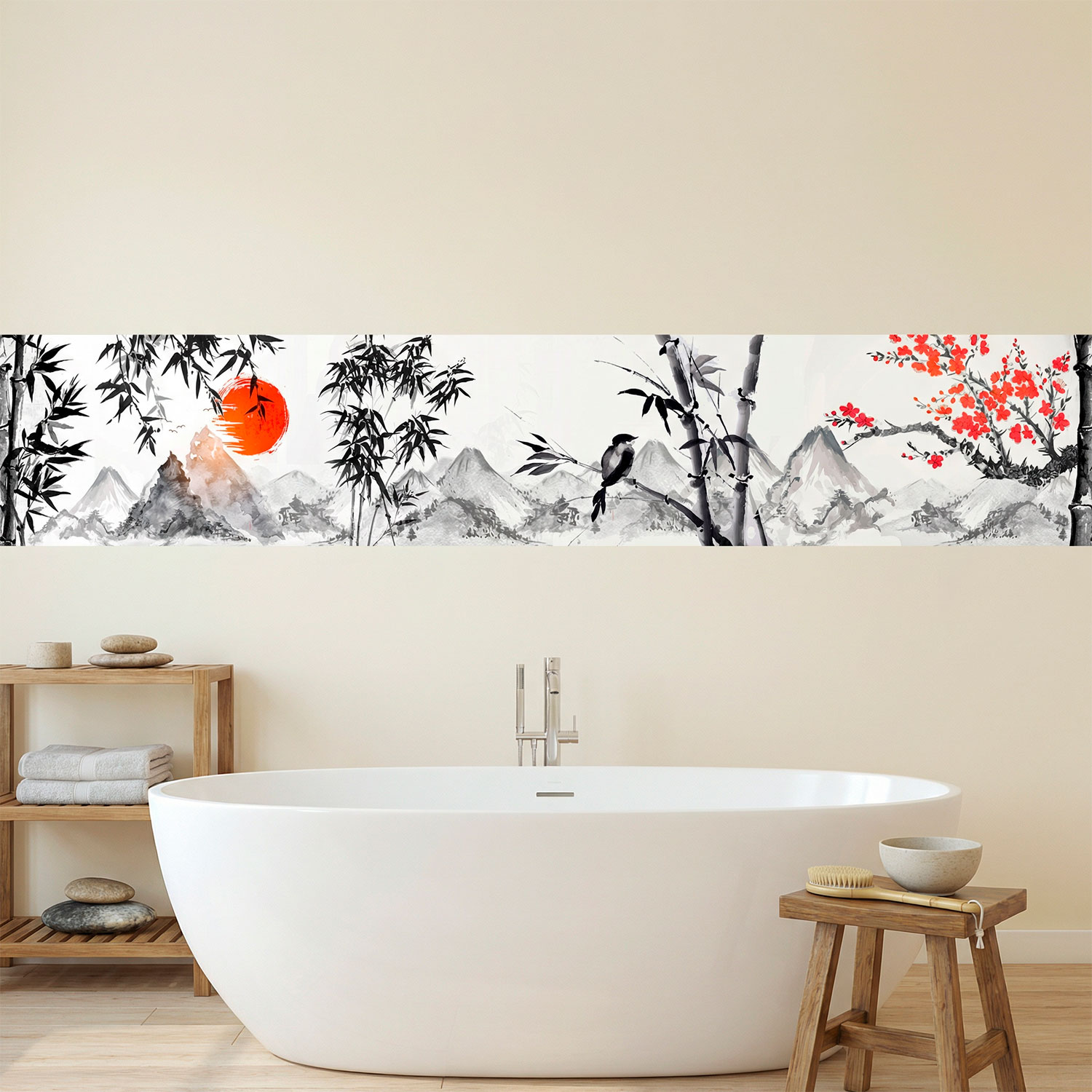Vinilos Decorativos: Paisaje estilo japon&eacute;s