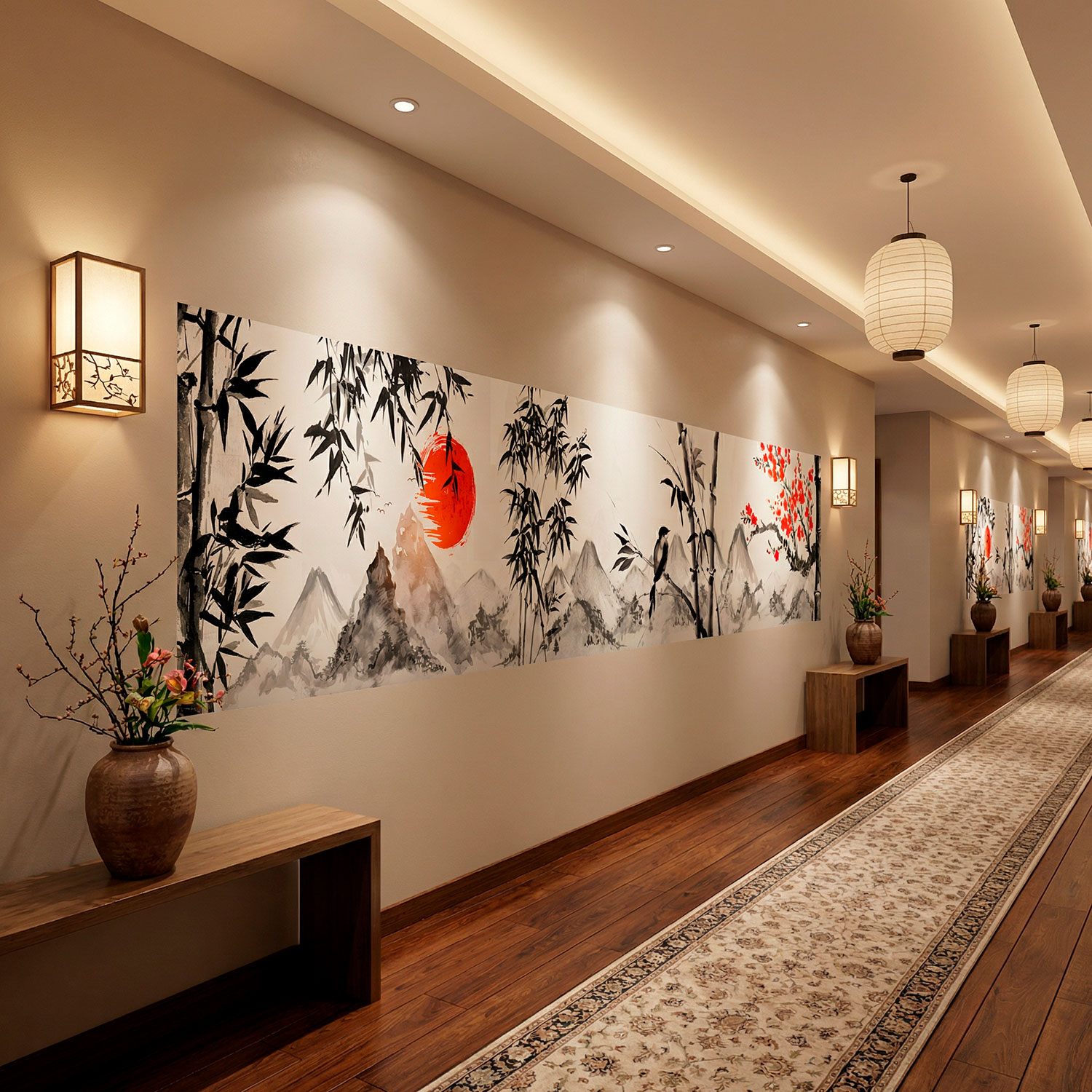 Vinilos Decorativos: Paisaje estilo japon&eacute;s