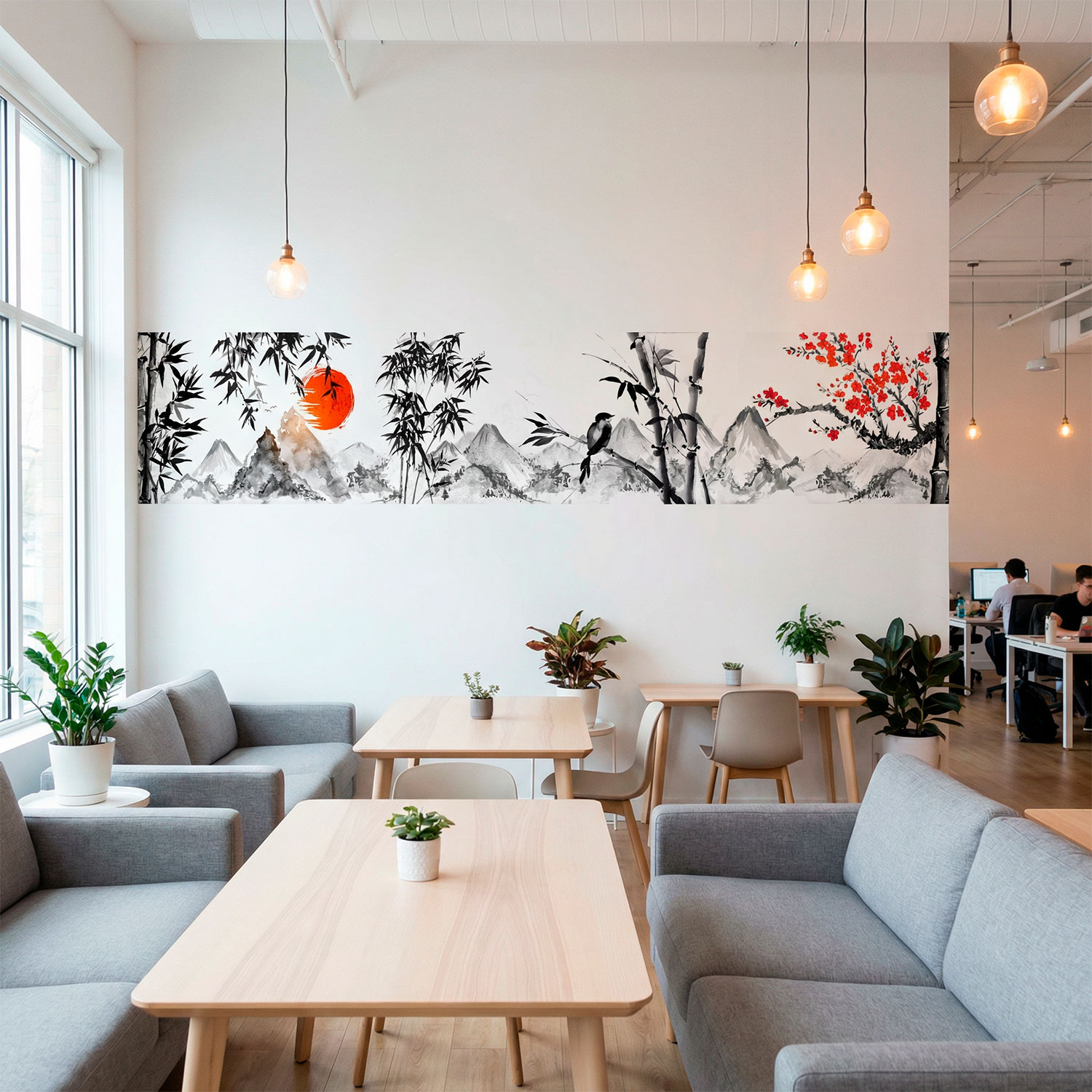 Vinilos Decorativos: Paisaje estilo japon&eacute;s