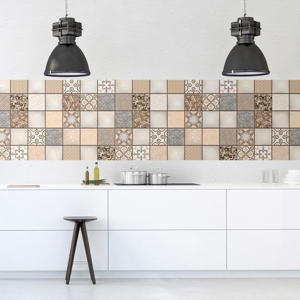 Vinilo decorativo Azulejos anaranjados