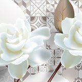 Vinilos Decorativos: Rosas blancas sobre azulejos 3