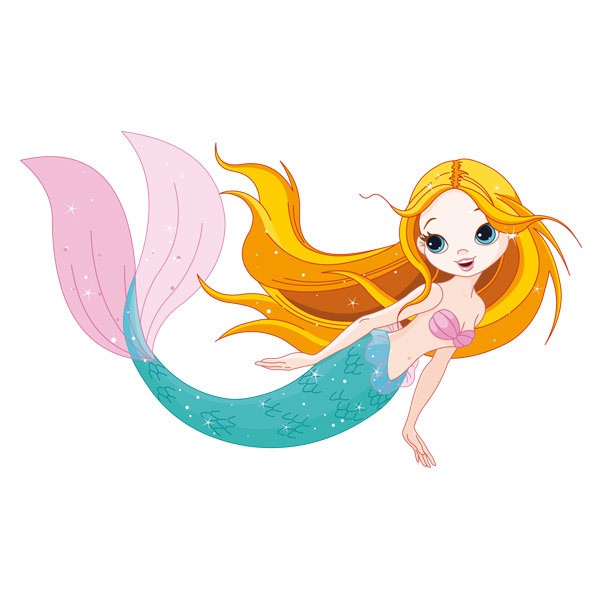 Vinilos Infantiles: Sirenita nadando