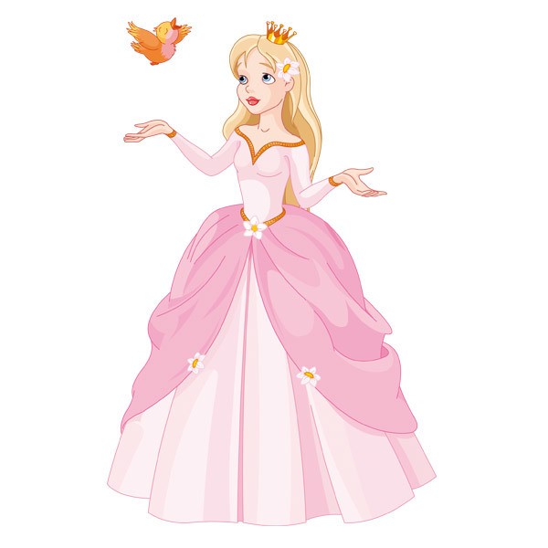 Vinilos Infantiles: Princesa y pajarito