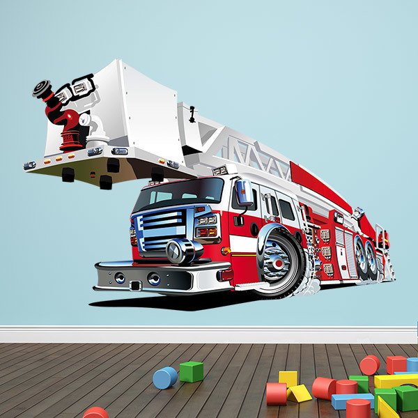 Vinilos Infantiles: Camión de bomberos grúa