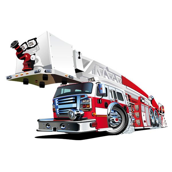 Vinilos Infantiles: Camión de bomberos grúa