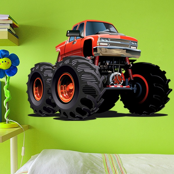 Vinilos Infantiles: Monster Truck ranchera naranja 1