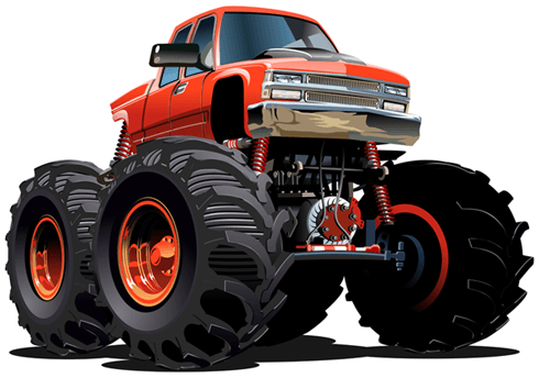 Vinilos Infantiles: Monster Truck ranchera naranja