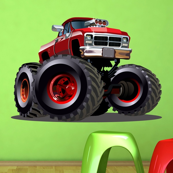 Vinilos Infantiles: Monster Truck ranchera roja 1