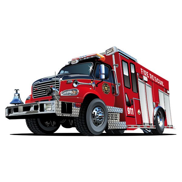 Vinilos Infantiles: Camión de bomberos Fire Rescue