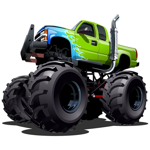 Vinilos Infantiles: Monster Truck verde y azul