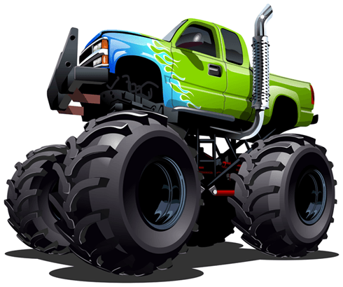 Vinilos Infantiles: Monster Truck verde y azul