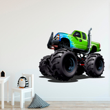 Vinilos Infantiles: Monster Truck verde y azul 4