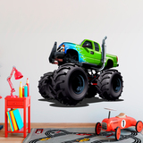 Vinilos Infantiles: Monster Truck verde y azul 5