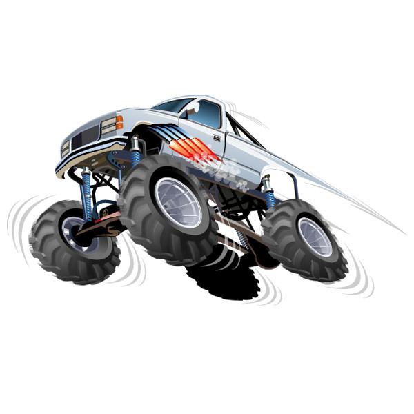 Vinilos Infantiles: Monster Truck blanco con salto