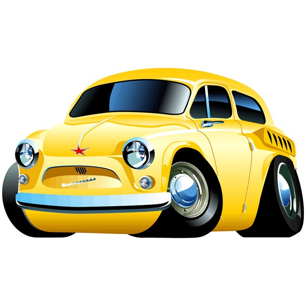 Vinilos Infantiles: Coche clásico amarillo