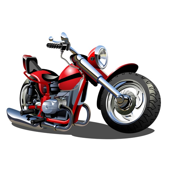 Vinilos Infantiles: Moto Chopper Roja y Negra